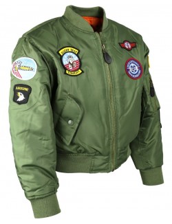 Bomber MA1 piloto para niños, verde.